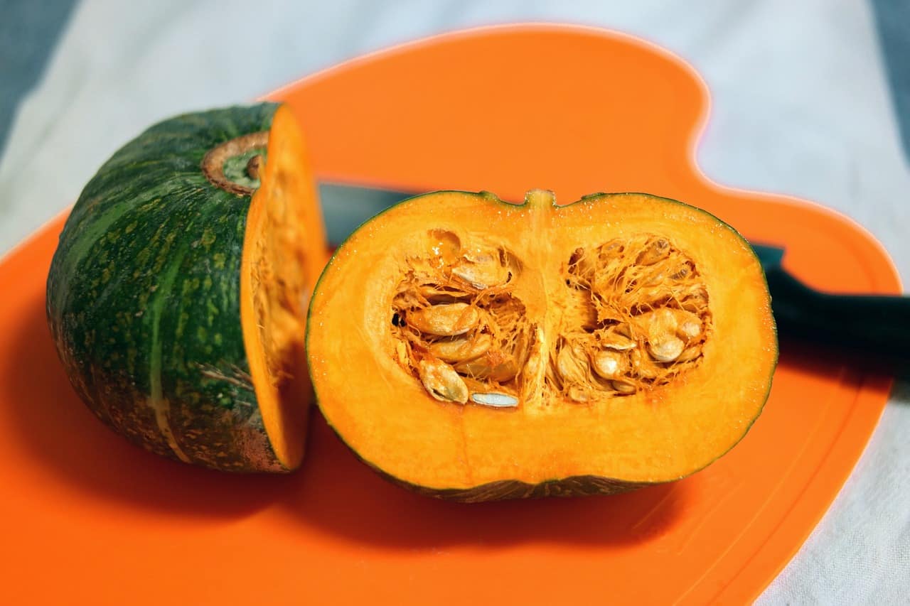 a sliced pumpkin